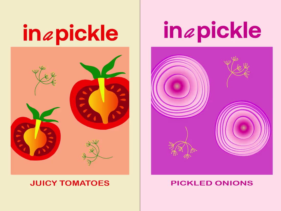 Cover image for In a Pickle - Branding + Illustrations