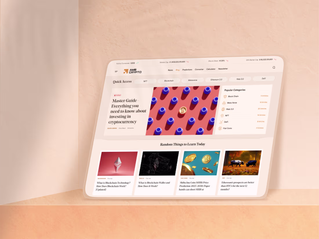 Cover image for Crypto Blog, UI/UX Design Case Study