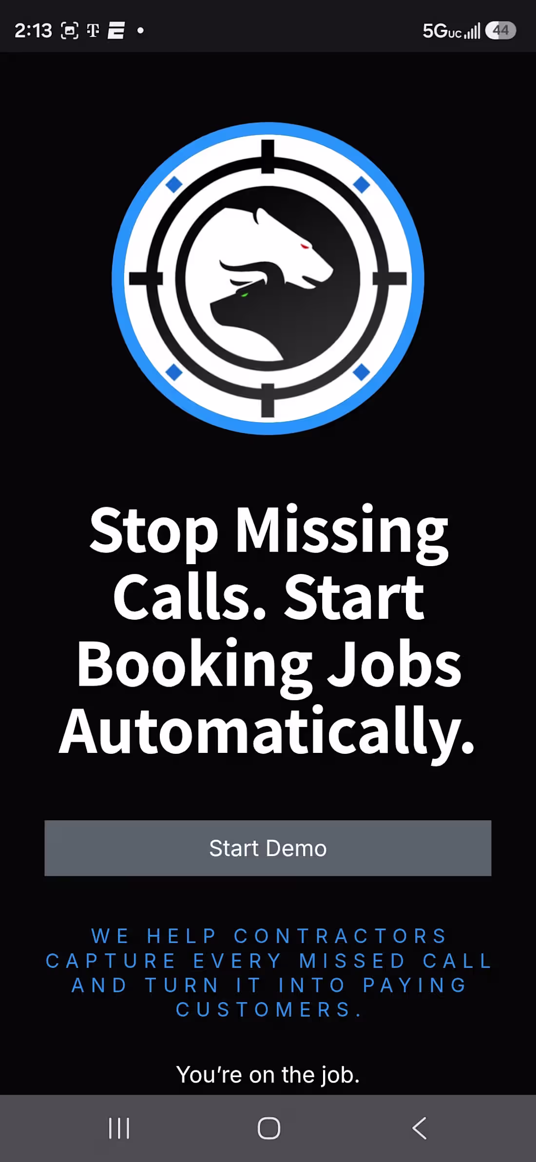 Cover image for Screenshot of my company landing