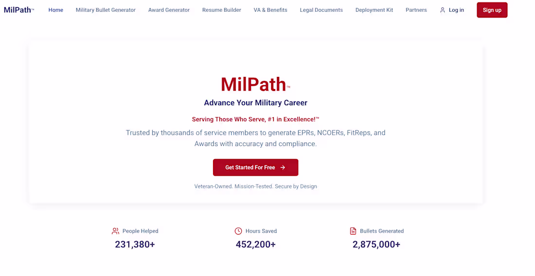 Cover image for Featured in USA Today, MilPath