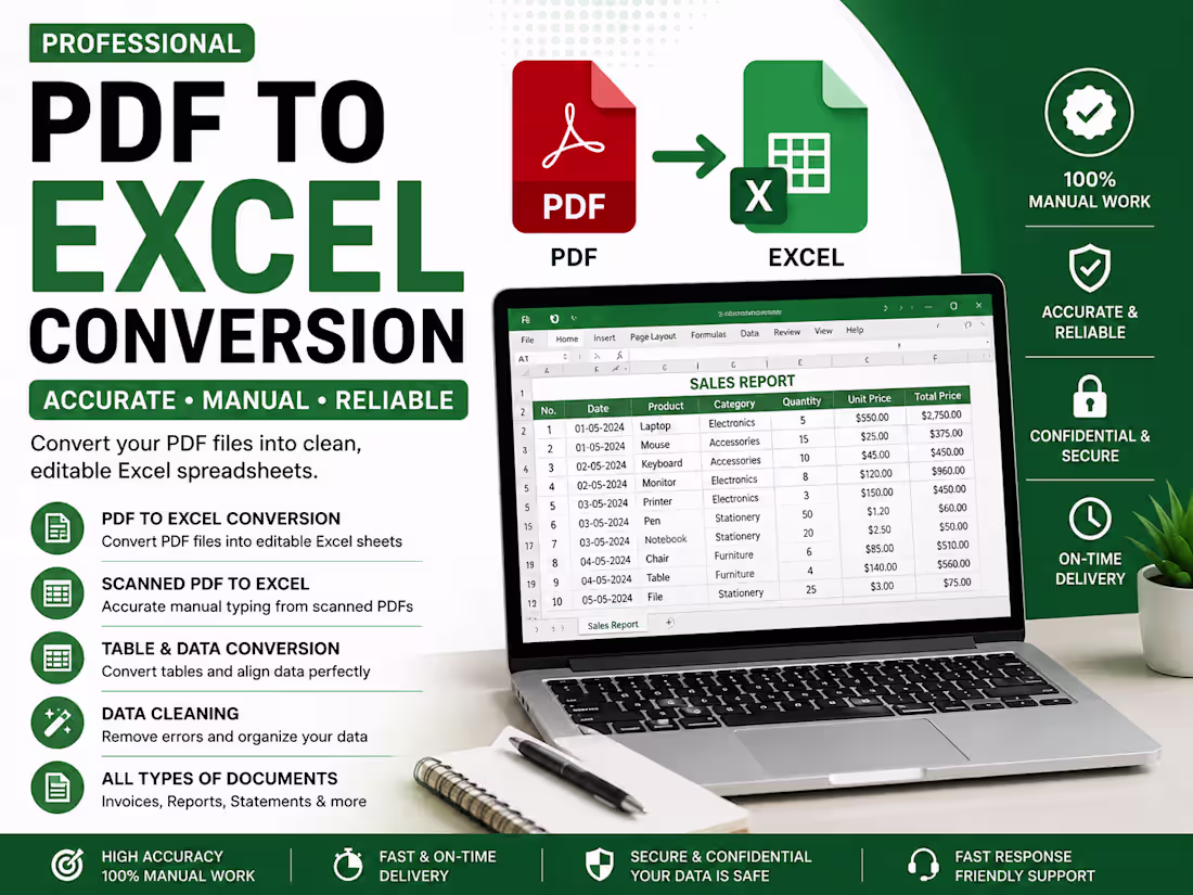 Cover image for Professional PDF to Excel Conversion