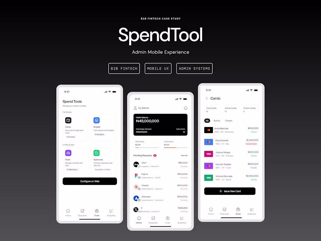 Cover image for SpendTool: Designing a Mobile-First Spend Management Experience