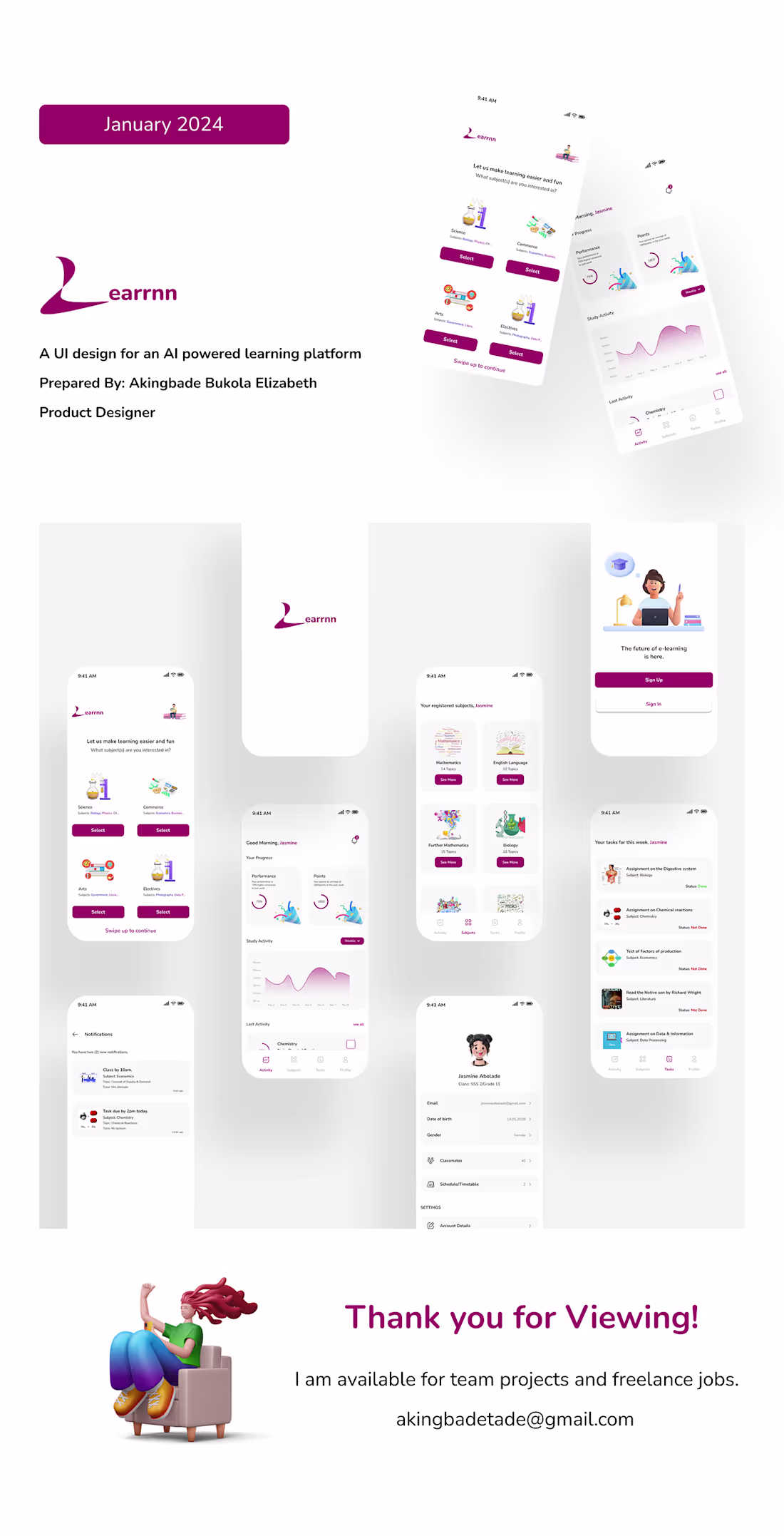 Cover image for AI powered learning platform :: Behance