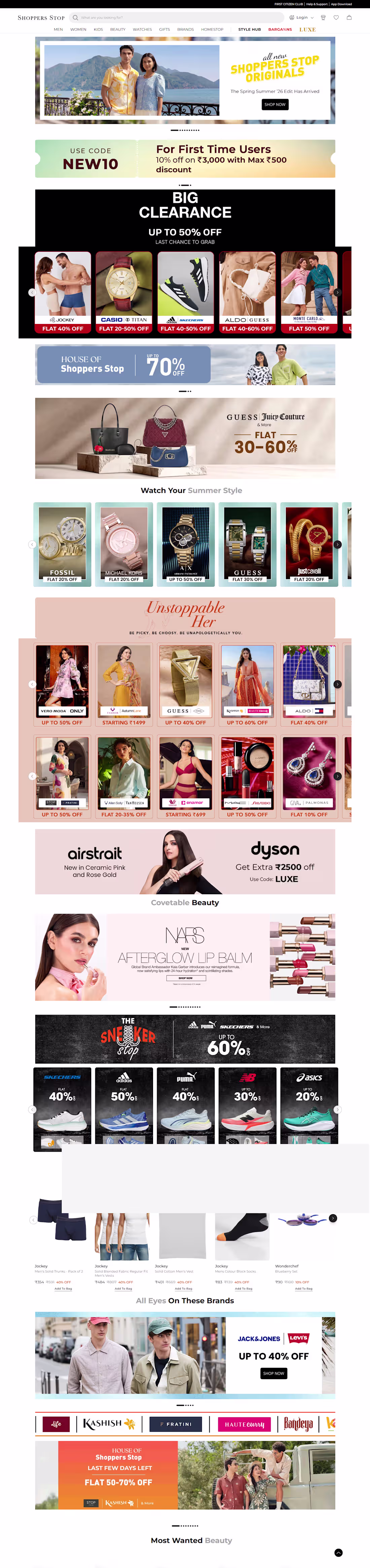 Cover image for https://www.shoppersstop.com/ 