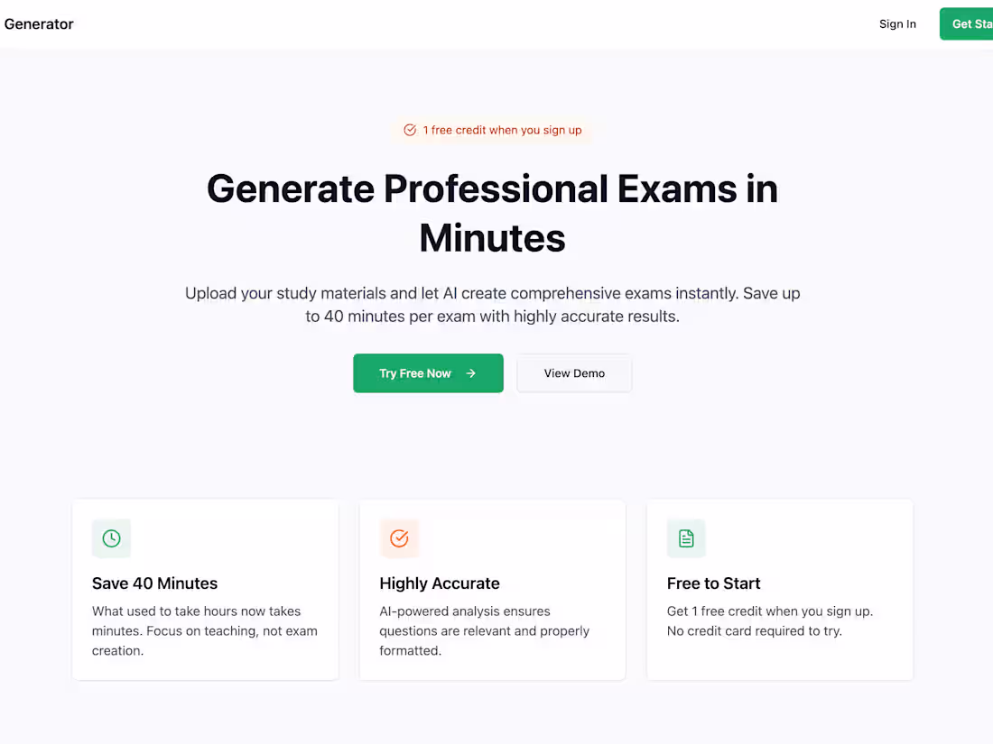 Cover image for Exam Generator