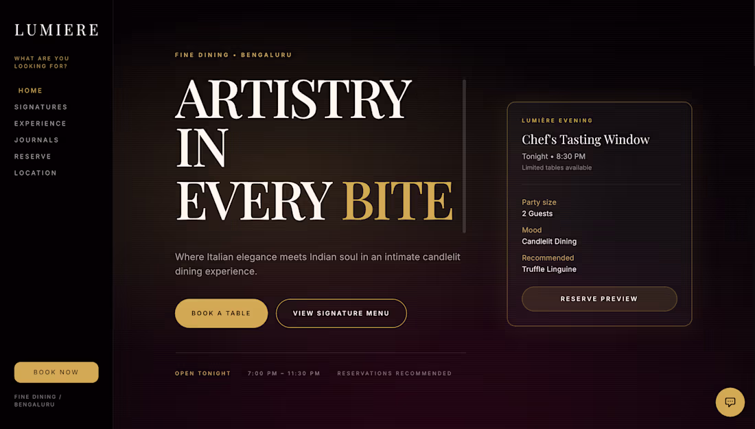 Cover image for Recently built a restaurant website