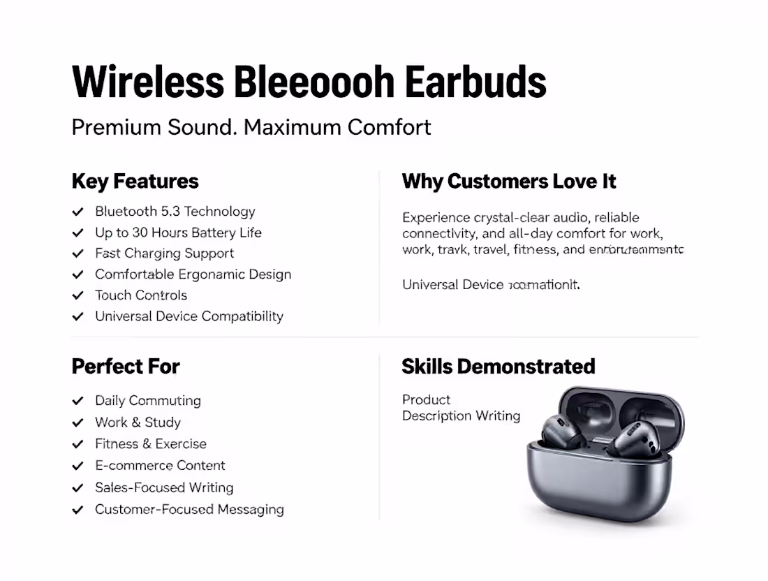 Cover image for Professional product description writing sample