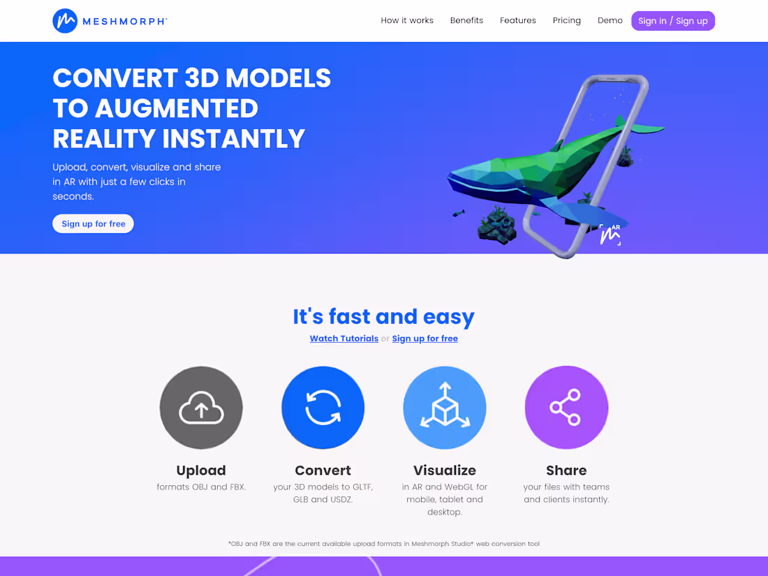 Cover image for Meshmorph | Upload, convert, visualize and share 3D models in a…