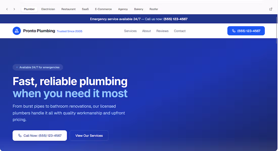 Cover image for Demo Plumbing website
