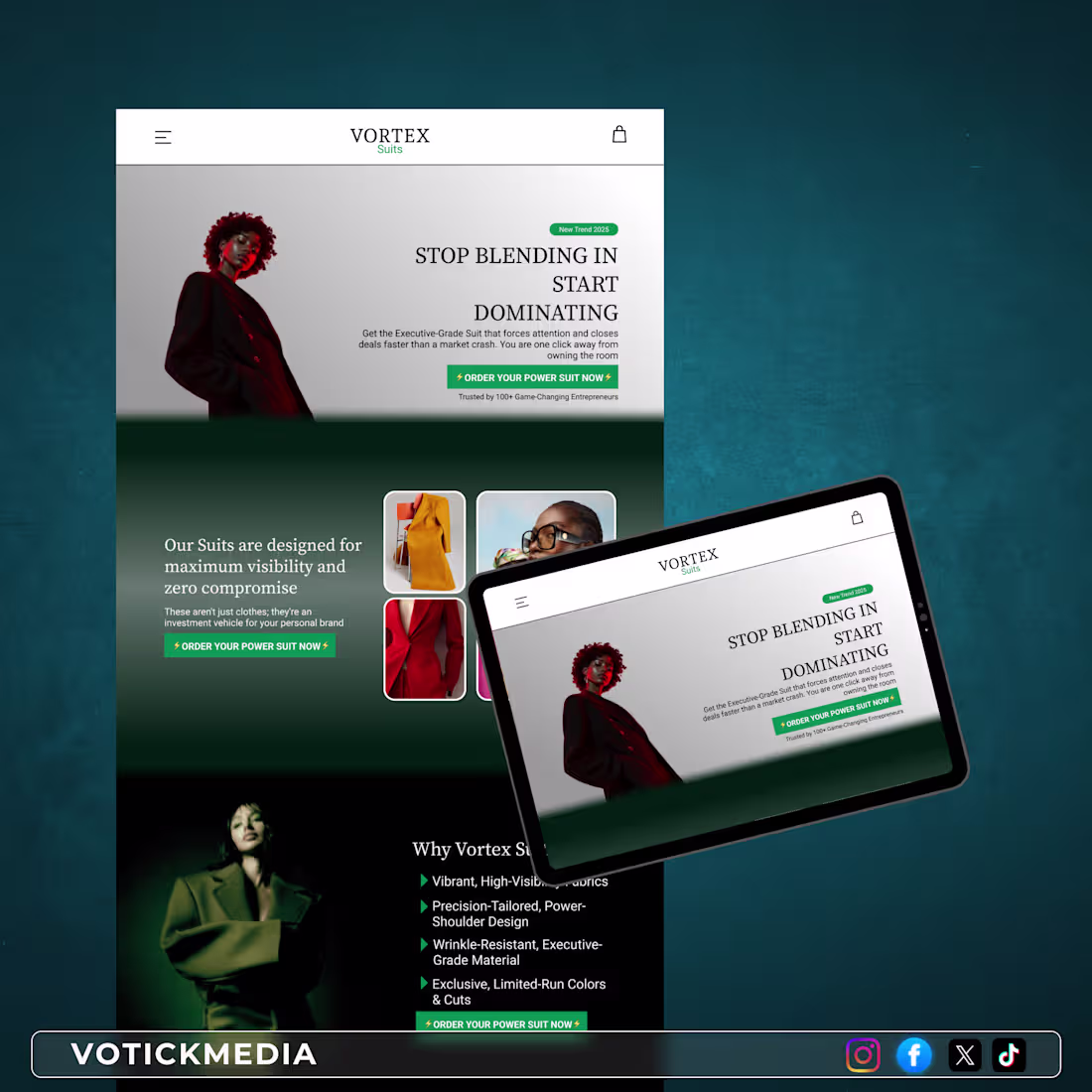 Cover image for Suits store shopify landing page