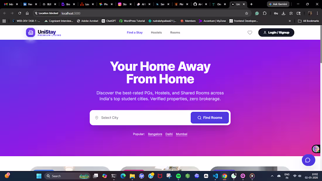 Cover image for Unistay website for co living