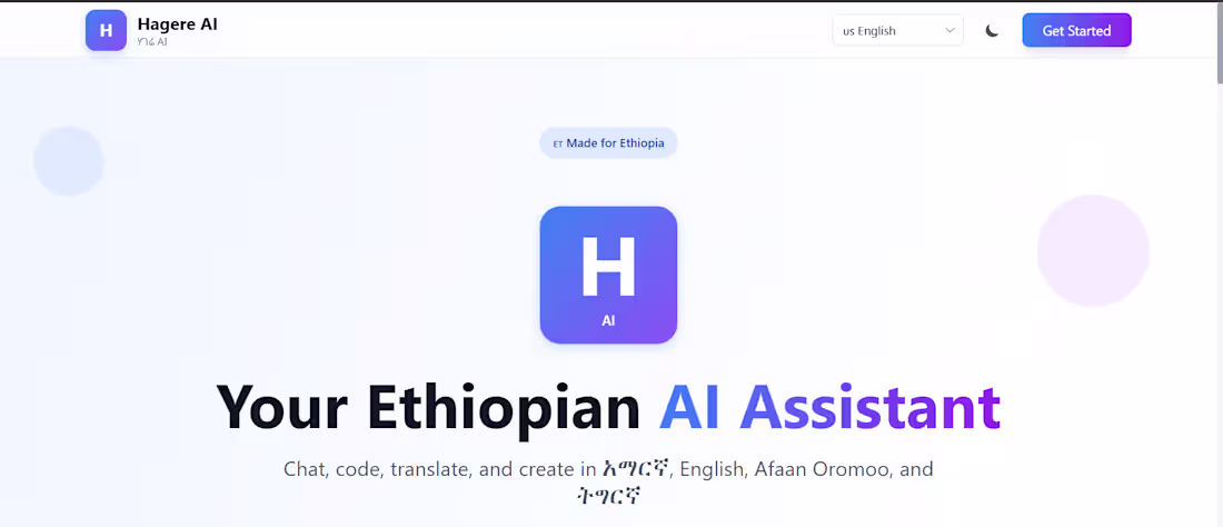 Cover image for Hagere AI — Multilingual AI
