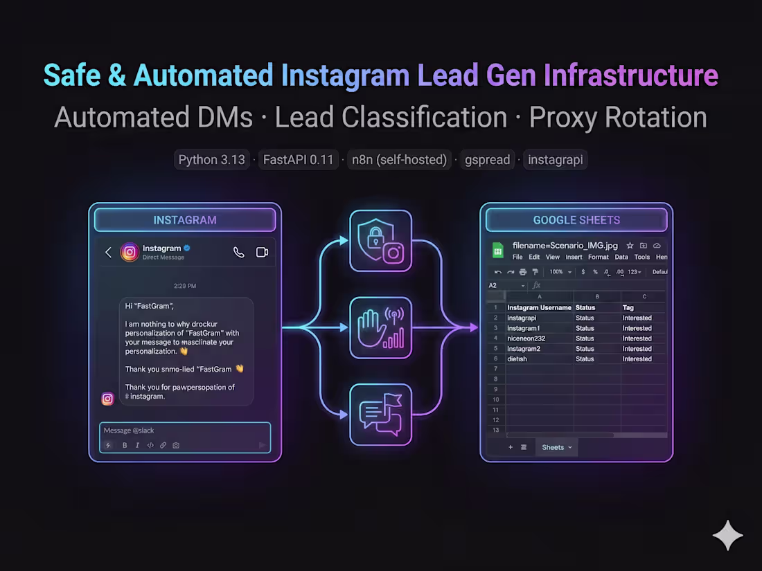 Cover image for FastGram: Safe & Automated Instagram Lead Gen Infrastructure