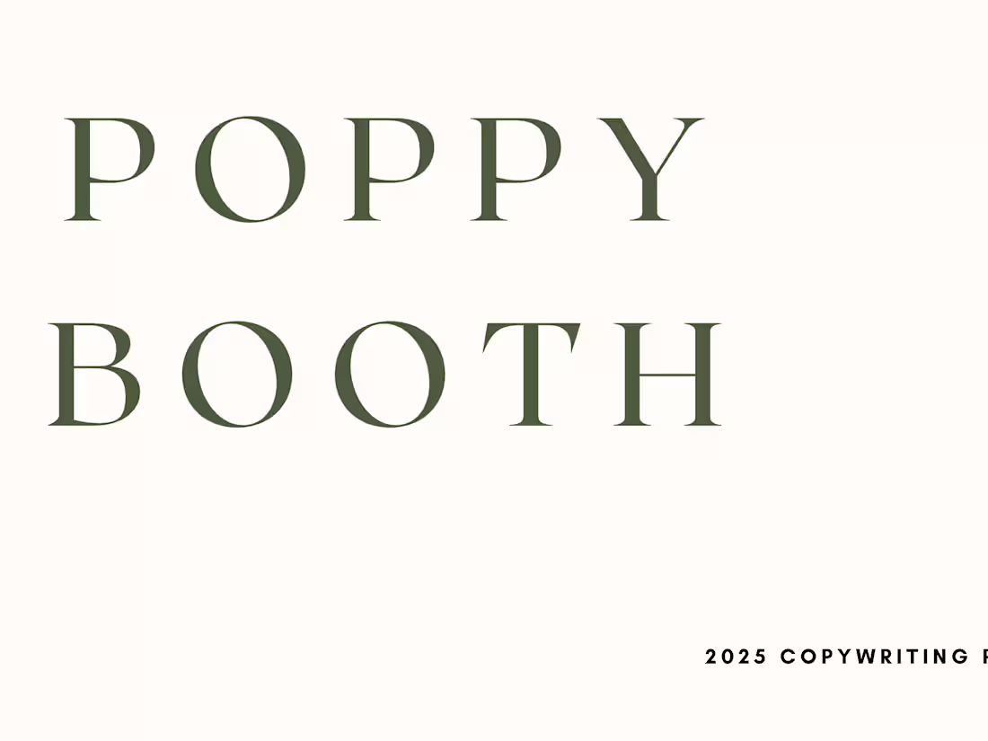 Cover image for Poppy Booth Portfolio 2025