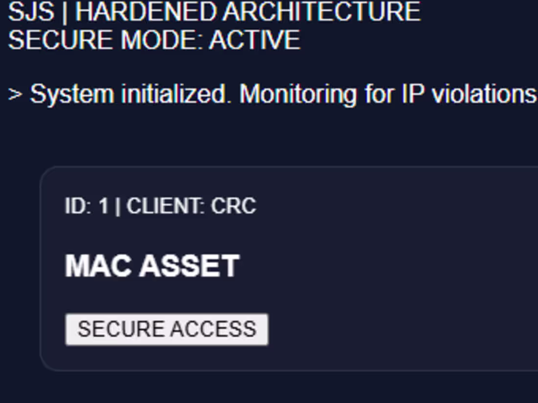 Cover image for SJS | Zero-Trust Asset Vault