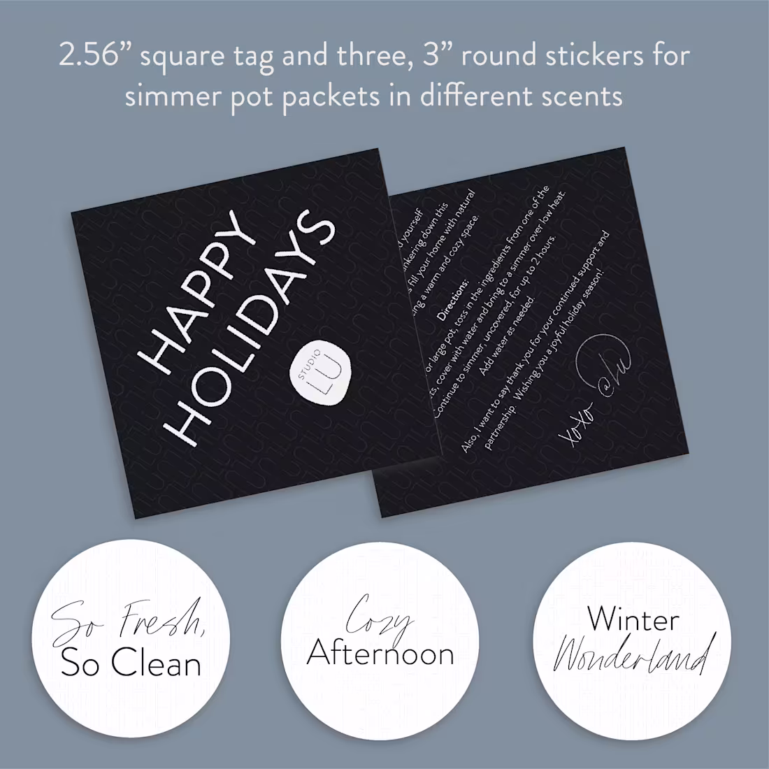 Cover image for Studio Lu Stickers and Holiday Care Cards for Simmer Pot Packets