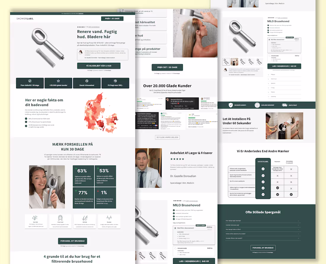 Cover image for Sales page for Showerlab brand