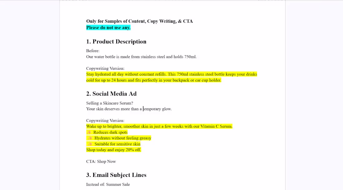 Cover image for Content & Copy Writing