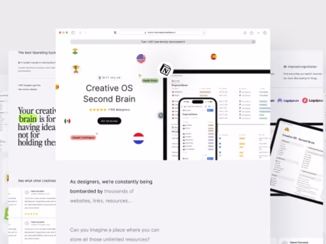 Cover image for Creative OS Second Brain Landing page