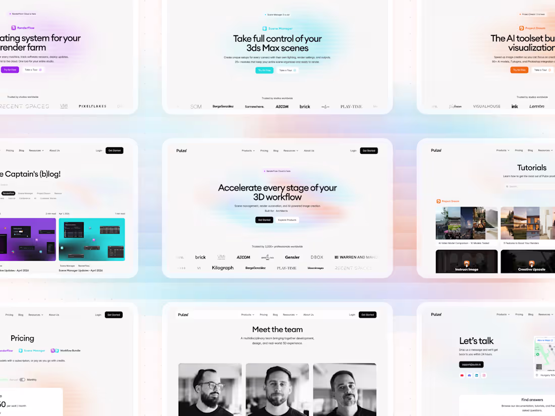 Cover image for Pulze — A Website Redesign for a 3D Workflow Ecosystem 