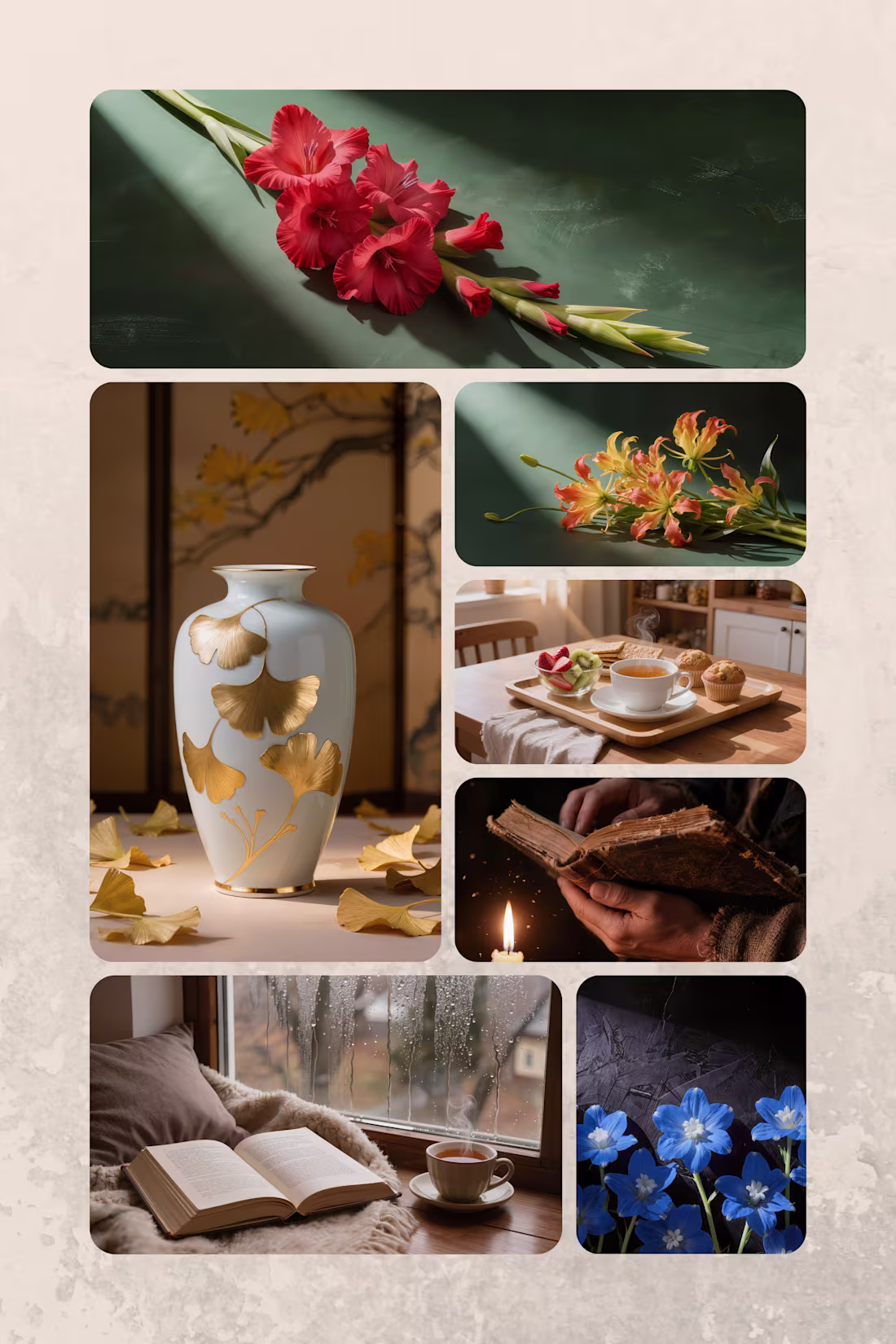 Cover image for AI-generated backgrounds, floral compositions, and