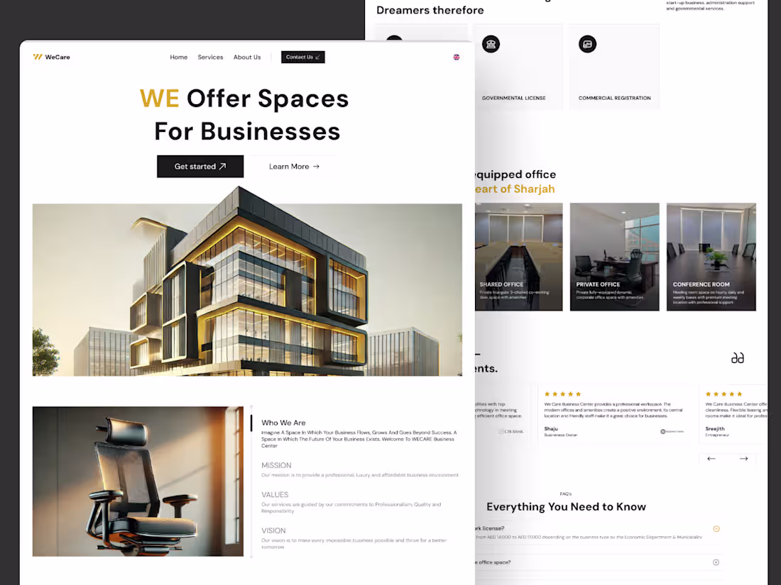 Cover image for Wecare Landing Page
