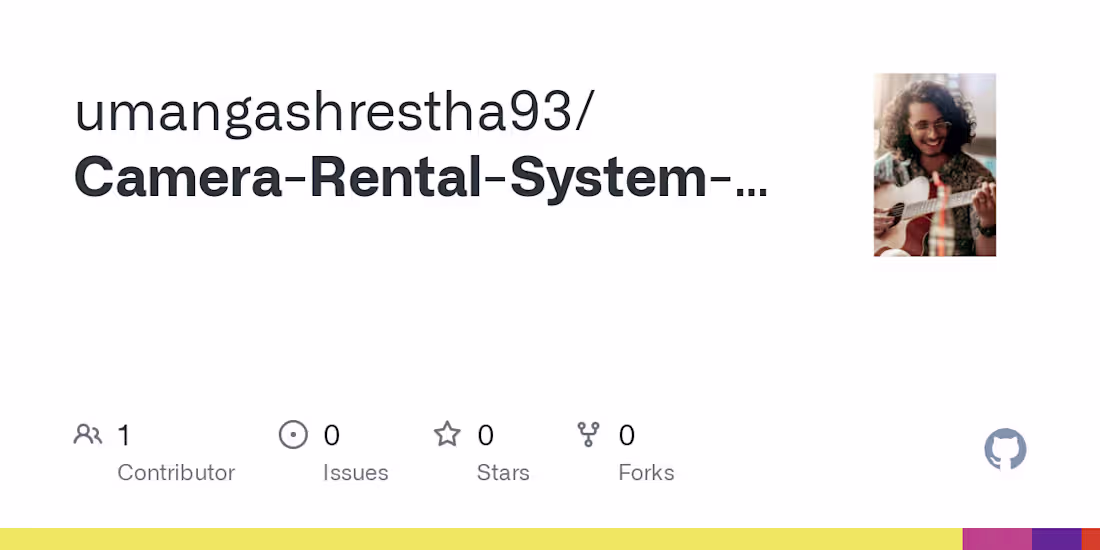 Cover image for GitHub - umangashrestha93/Camera-Rental-System-MERN-Stack