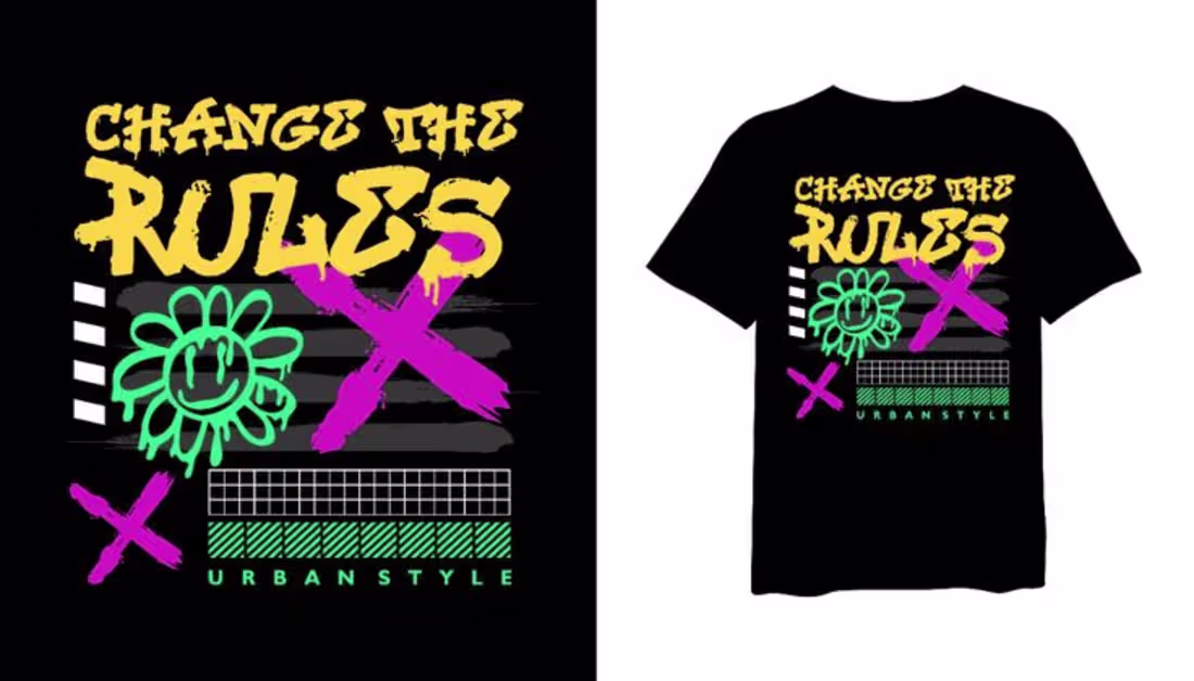 Cover image for Change the Rules t-shirt design, streetwear urban graffiti styl…