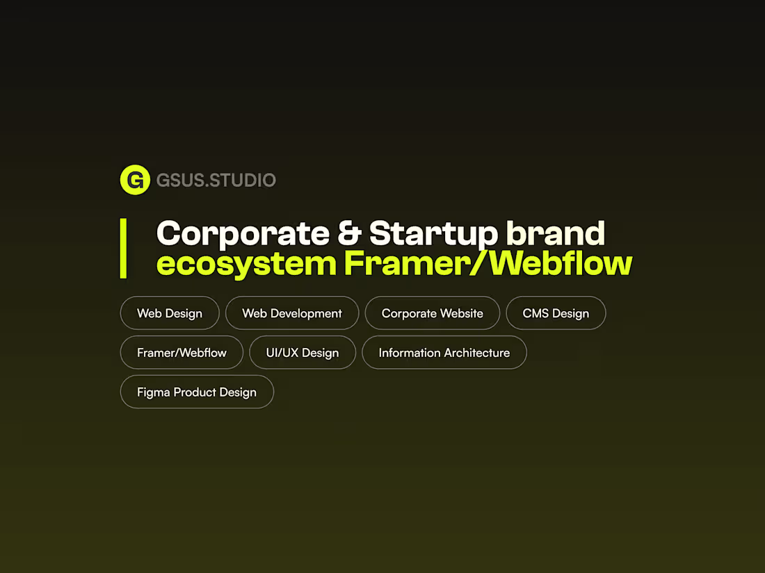 Cover image for Corporate & Startup Brand Ecosystem | Framer / Webflow