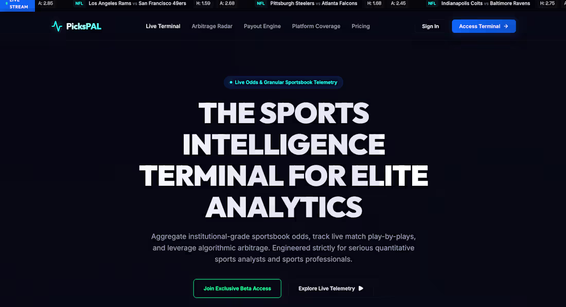 Cover image for PicksPAL — AI Sports Intelligence Platform