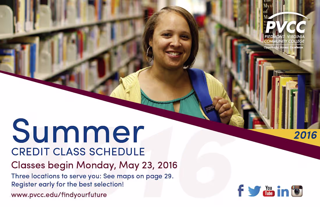 Cover image for Summer Credit Class Schedule for PVCC