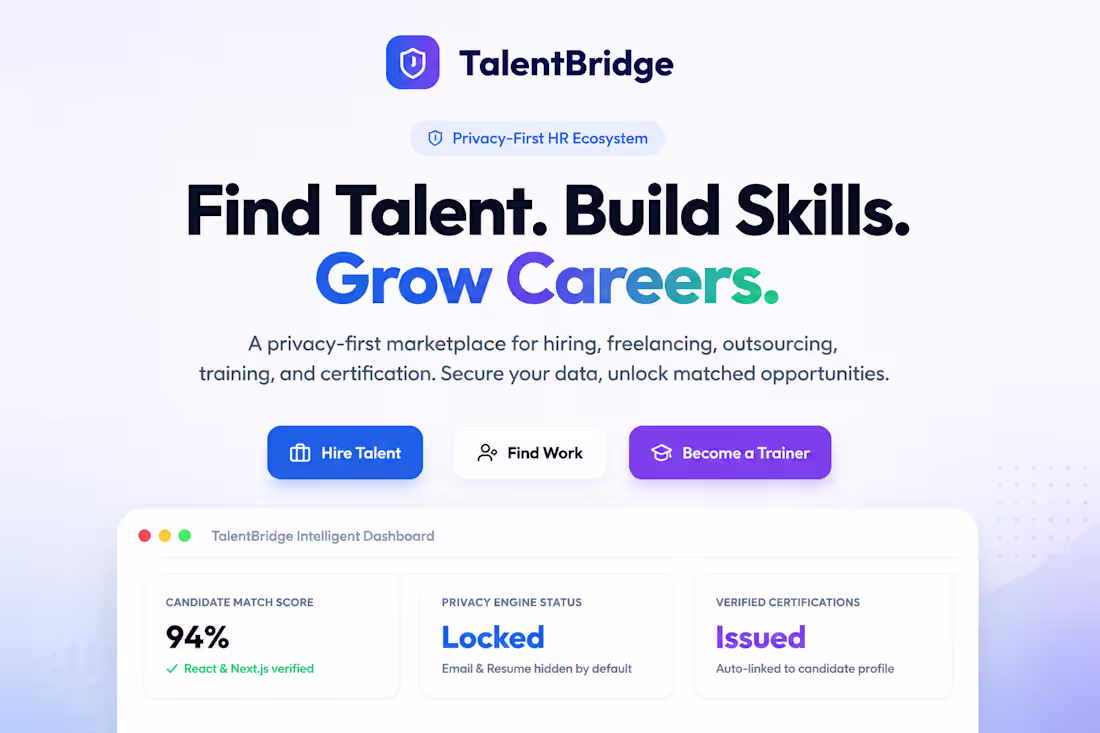 Cover image for TalentBridge is a privacy-first hiring