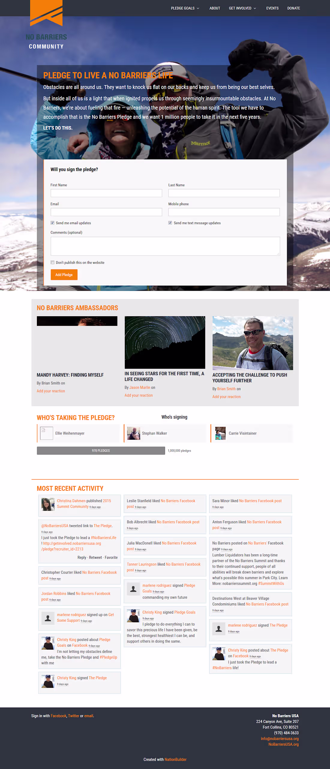 Cover image for NationBuilder website for a nonprofit