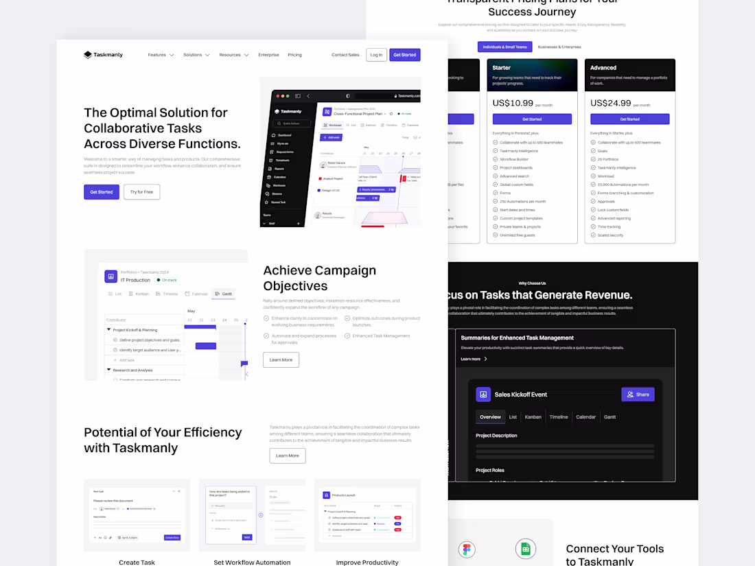 Cover image for Taskmanly UI Kit - Task Management Landing Page V2