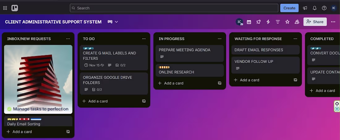 Cover image for Developed a customized Trello-based framework