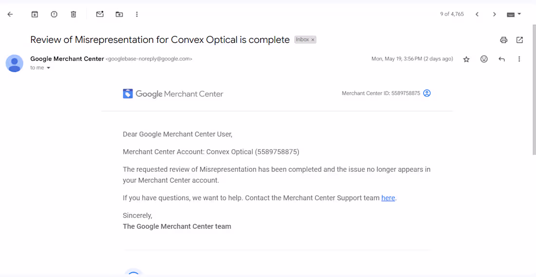 Cover image for Fix google merchant center suspension