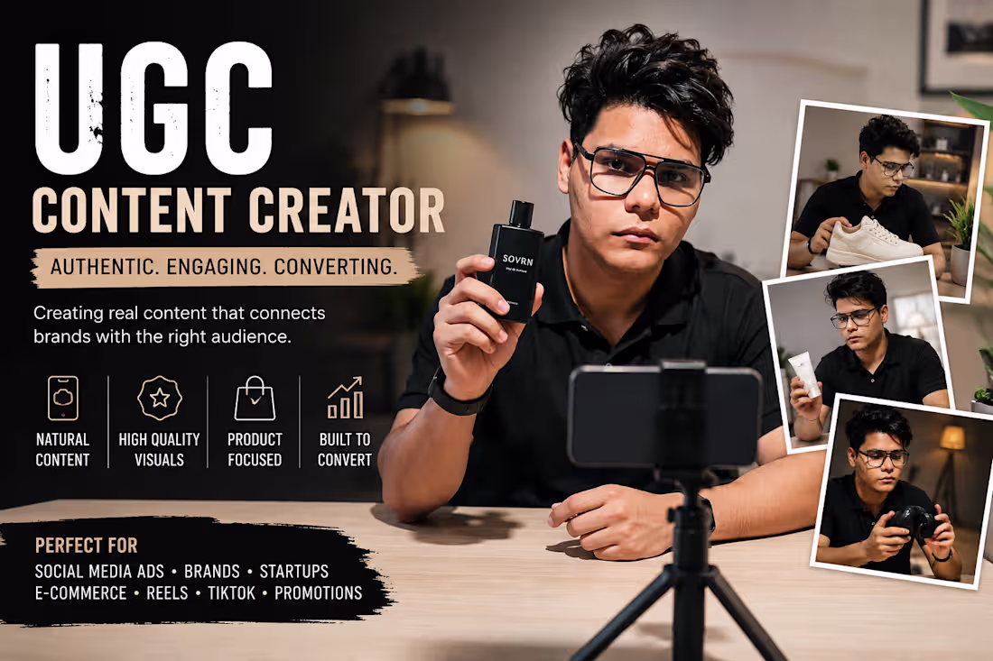Cover image for I will Create UGC Ads for your Brand & Promotions