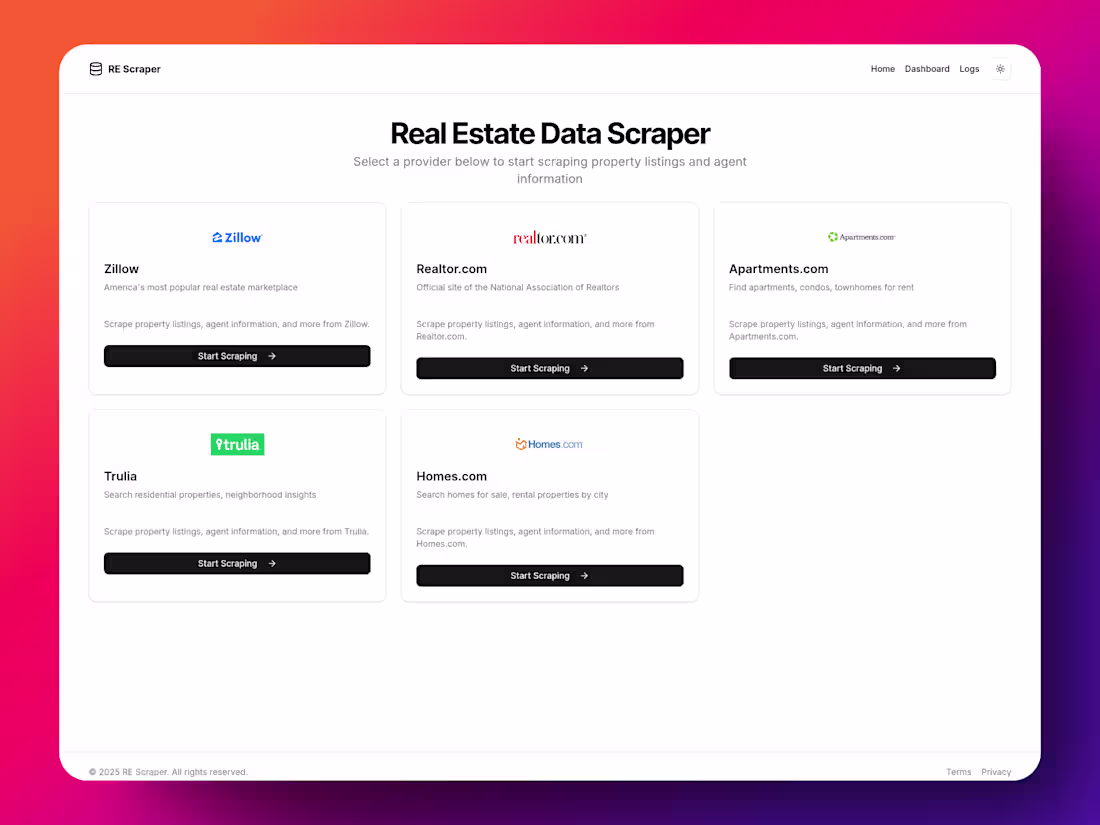 Cover image for Real Estate Data Scraping Tool