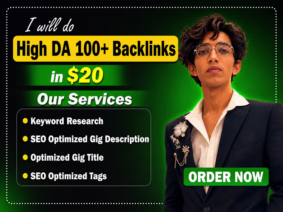Cover image for i will Provide weekly  High DA 100+ BackLinks in 20$