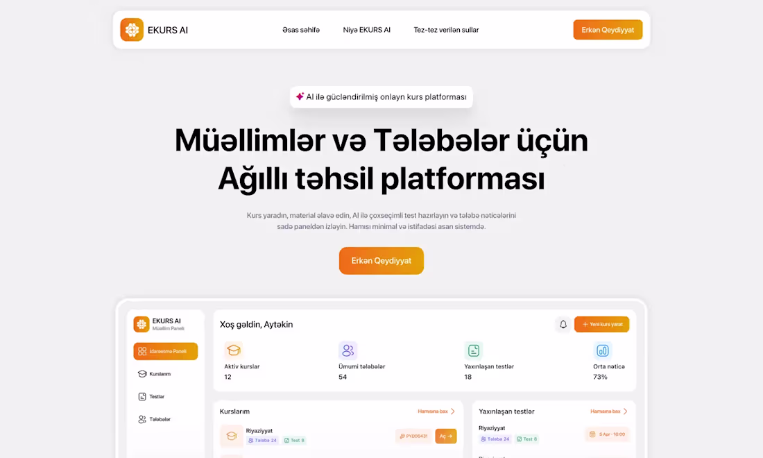 Cover image for EKURS AI — AI-Powered Online