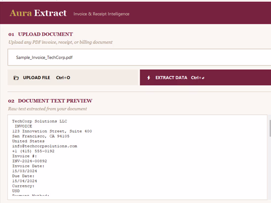 Cover image for AuraExtract — Intelligent Invoice &