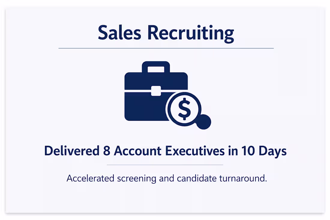 Cover image for Sales recruiting sample highlighting accelerated