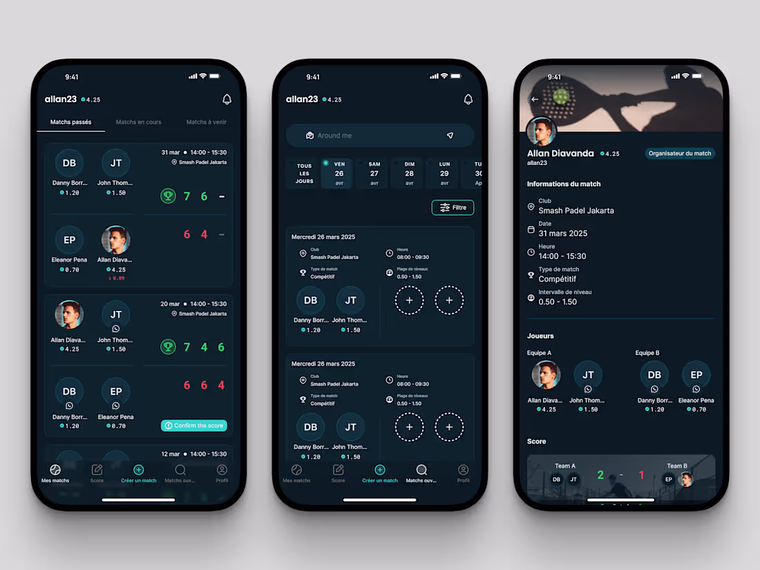 Cover image for Padel App Design Save it for your inspo 👌🏻