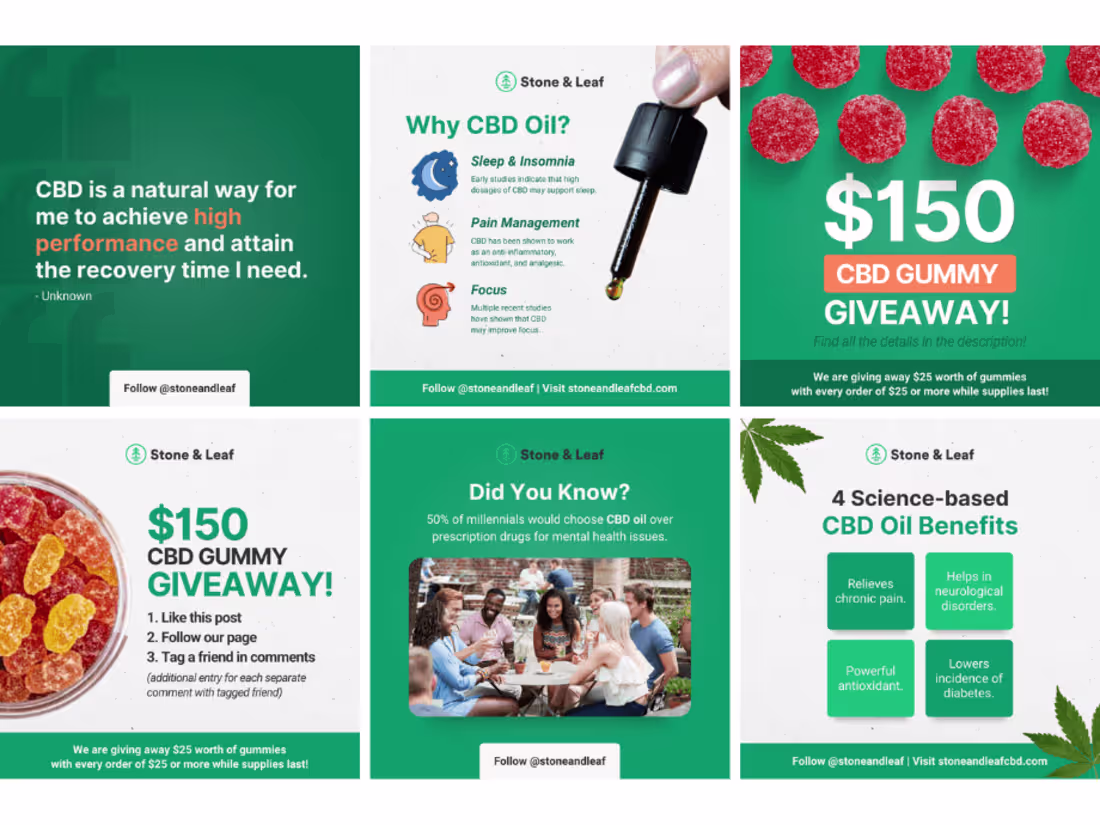 Cover image for Social Media Management: Stone & Leaf CBD