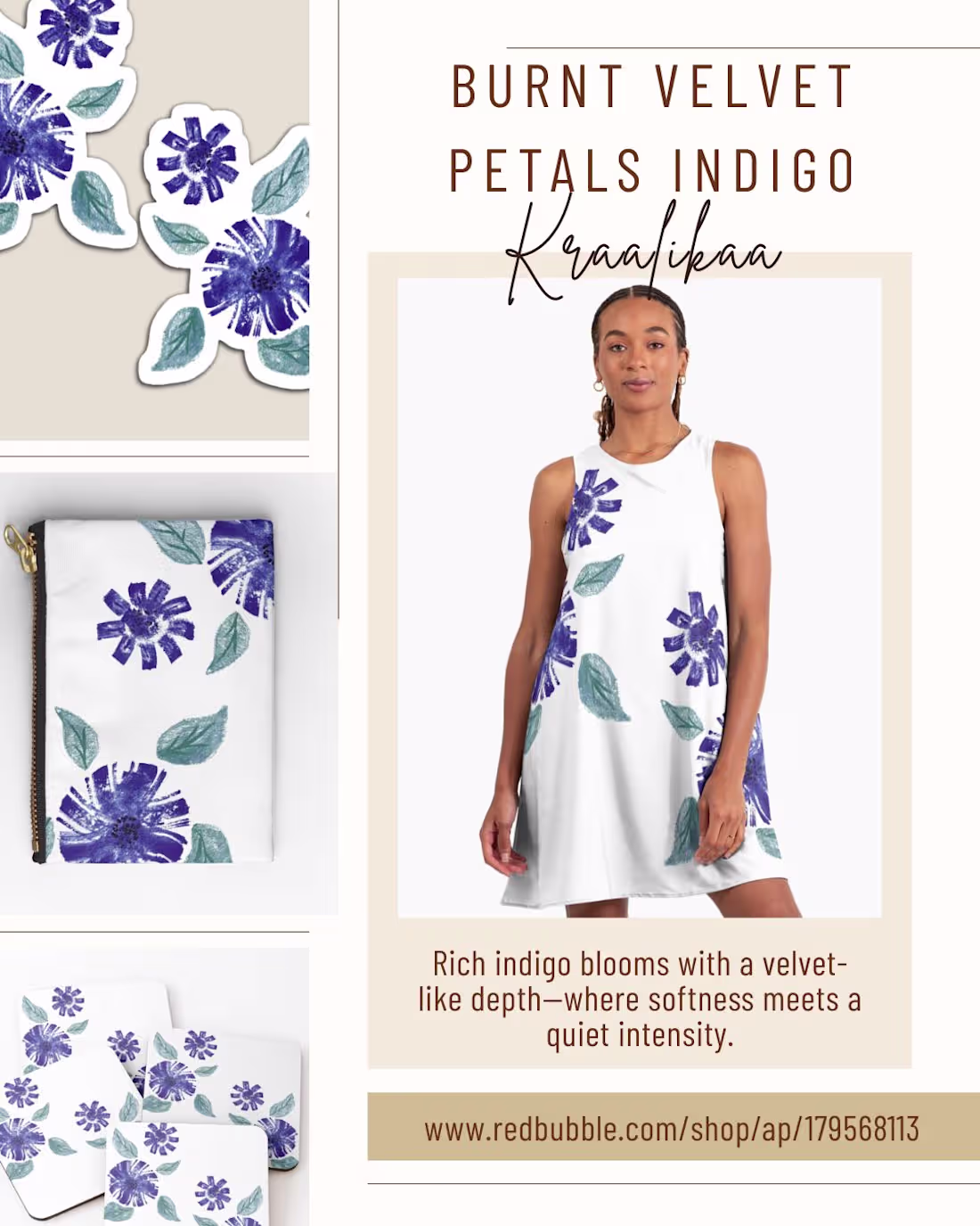 Cover image for Burnt Velvet Petals — Indigo
Textile