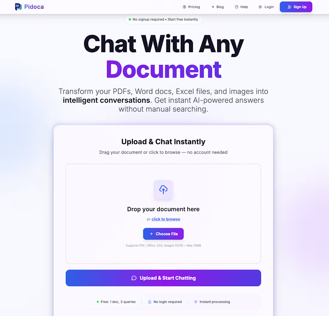 Cover image for Pidoca – AI SaaS Platform