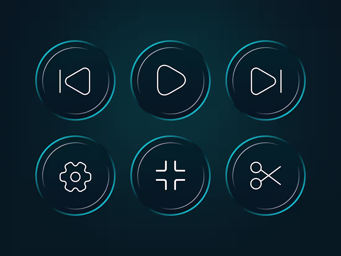 Cover image for Icon set for video player