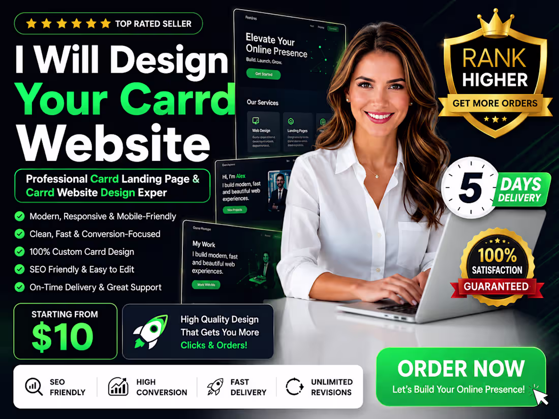 Cover image for I will design a carrd website or carrd landing page design