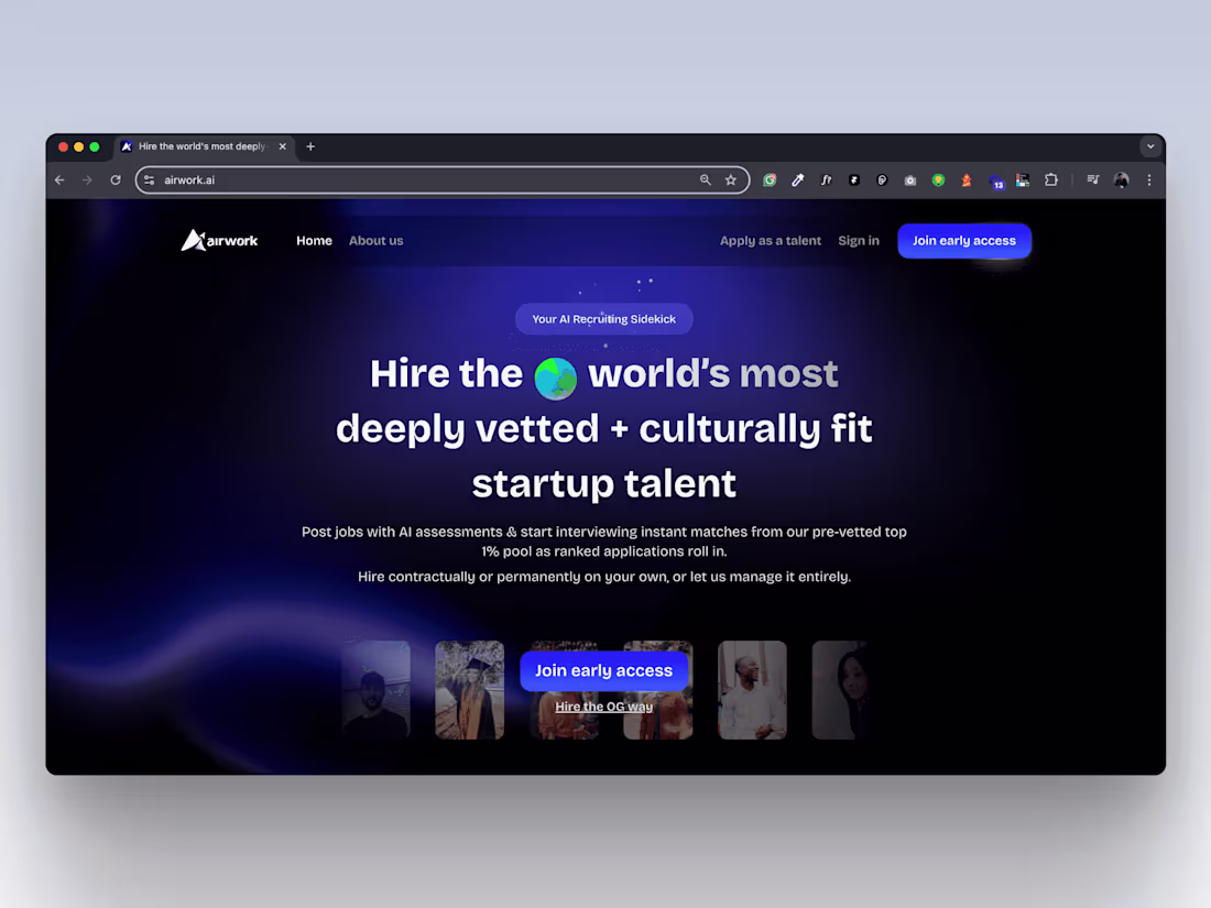 Cover image for Interactive multipage website for tech talent hiring startup