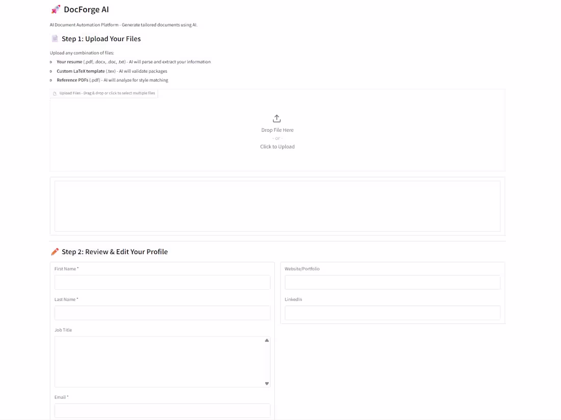 Cover image for DocForge AI is a document automation system that uses Large ...